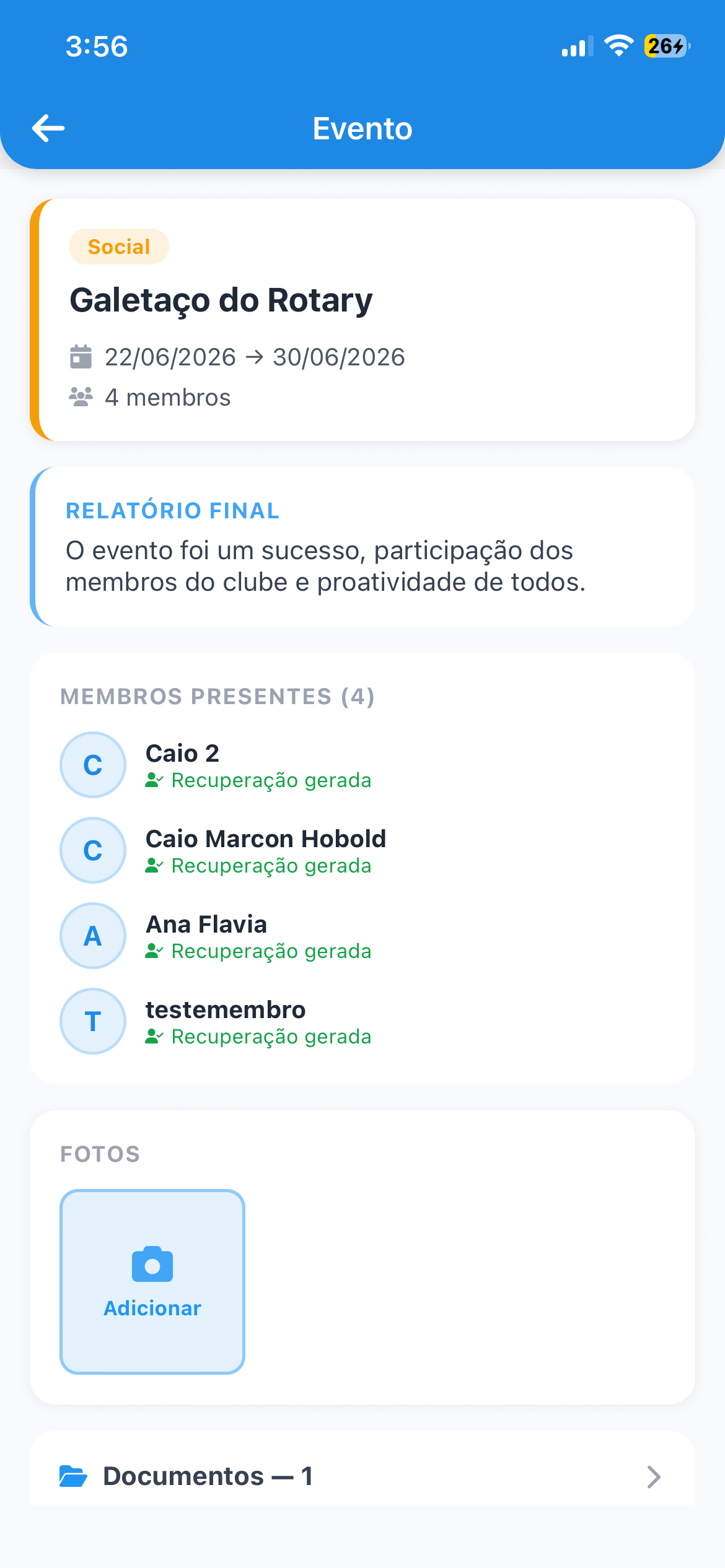 Detalhes de um evento beneficente no WheelShare