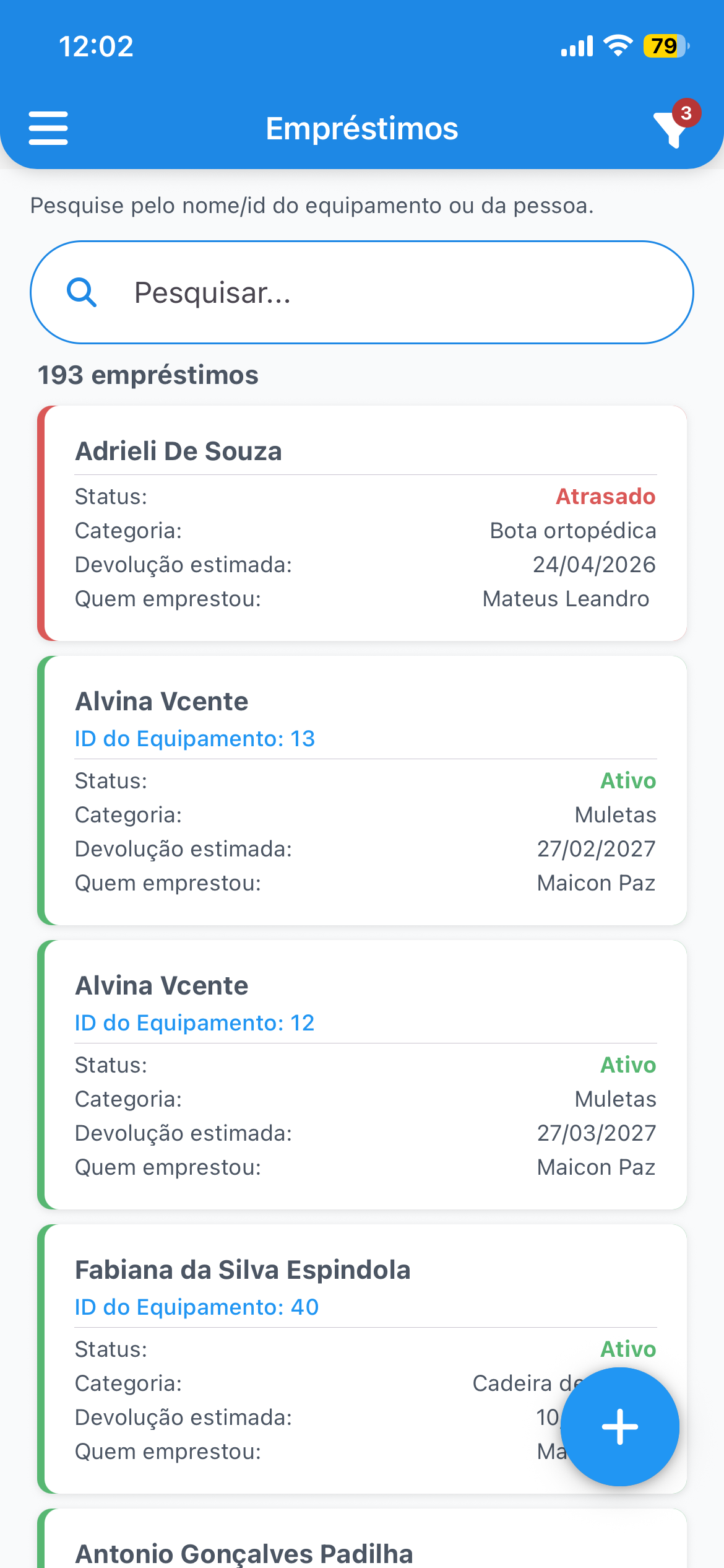 Lista de empréstimos